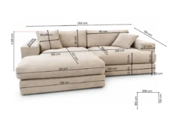 Designer Ecksofa Lima in Cord