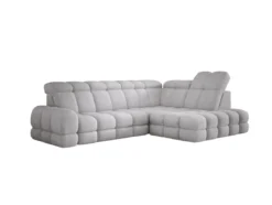 Designer Ecksofa Lima mit elektrischer Schlaffunktion in Bouclé