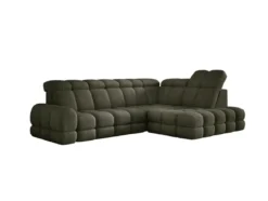 Designer Ecksofa Lima mit elektrischer Schlaffunktion in Bouclé