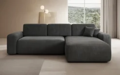 Designer Ecksofa Lola mit Schlaf- und Klappfunktion in Cord