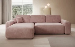 Designer Ecksofa Lola mit Schlaf- und Klappfunktion in Cord