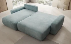 Designer Ecksofa Lola mit Schlaf- und Klappfunktion in Cord