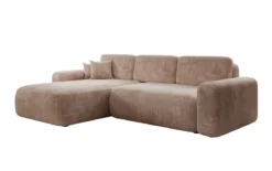 Designer Ecksofa Lola mit Schlaf- und Klappfunktion in Cord
