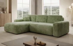 Designer Ecksofa Lola mit Schlaf- und Klappfunktion in Cord