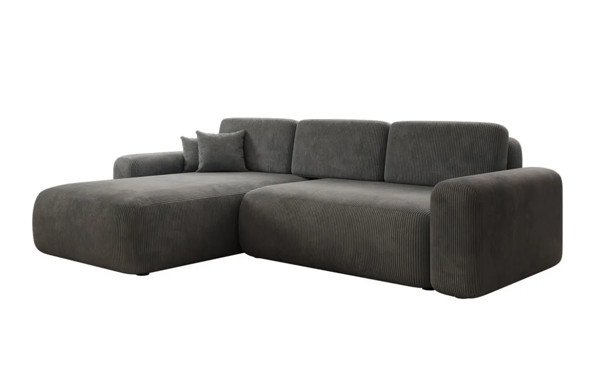 Designer Ecksofa Lola mit Schlaf- und Klappfunktion in Cord