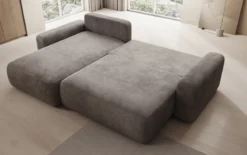 Designer Ecksofa Lola mit Schlaf- und Klappfunktion in Cord