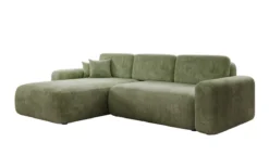 Designer Ecksofa Lola mit Schlaf- und Klappfunktion in Cord