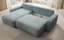 Designer Ecksofa Lola mit Schlaf- und Klappfunktion in Cord