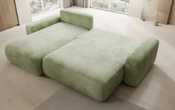 Designer Ecksofa Lola mit Schlaf- und Klappfunktion in Cord
