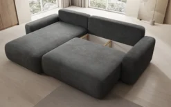 Designer Ecksofa Lola mit Schlaf- und Klappfunktion in Cord