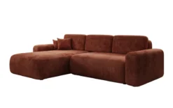 Designer Ecksofa Lola mit Schlaf- und Klappfunktion in Cord