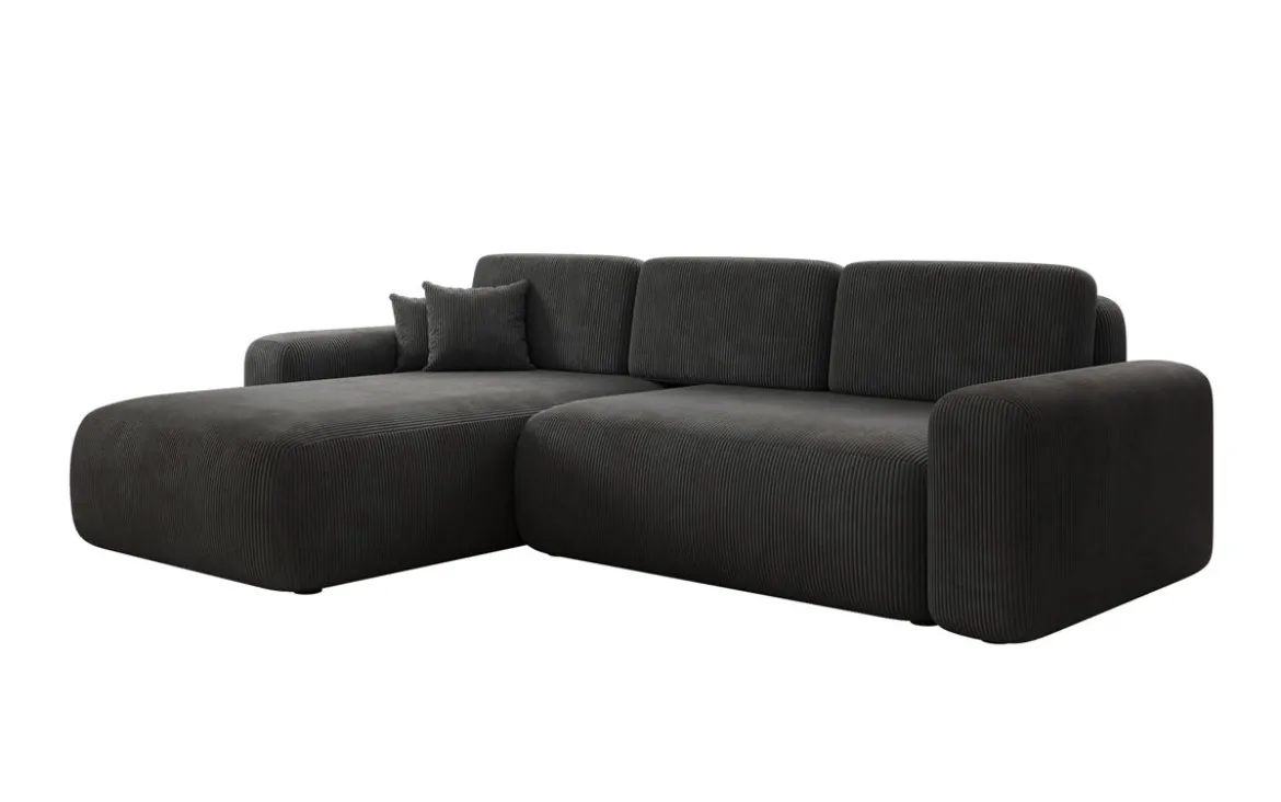 Designer Ecksofa Lola mit Schlaf- und Klappfunktion in Cord