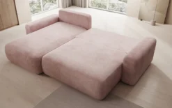 Designer Ecksofa Lola mit Schlaf- und Klappfunktion in Cord