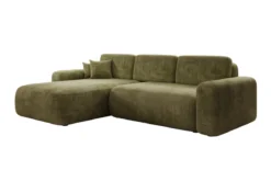 Designer Ecksofa Lola mit Schlaf- und Klappfunktion in Cord