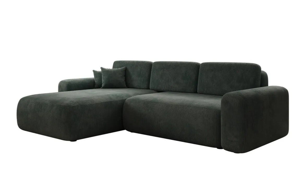 Designer Ecksofa Lola mit Schlaf- und Klappfunktion in Cord