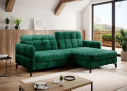 Designer Ecksofa Loria mit Schlaf- und Klappfunktion
