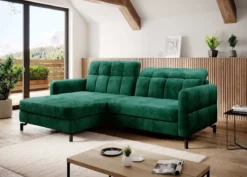 Designer Ecksofa Loria mit Schlaf- und Klappfunktion