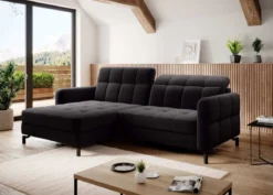 Designer Ecksofa Loria mit Schlaf- und Klappfunktion