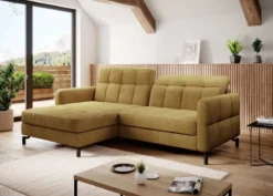 Designer Ecksofa Loria mit Schlaf- und Klappfunktion