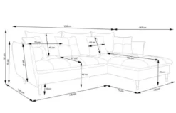 Designer Ecksofa Louise mit Schlaf- und Klappfunktion