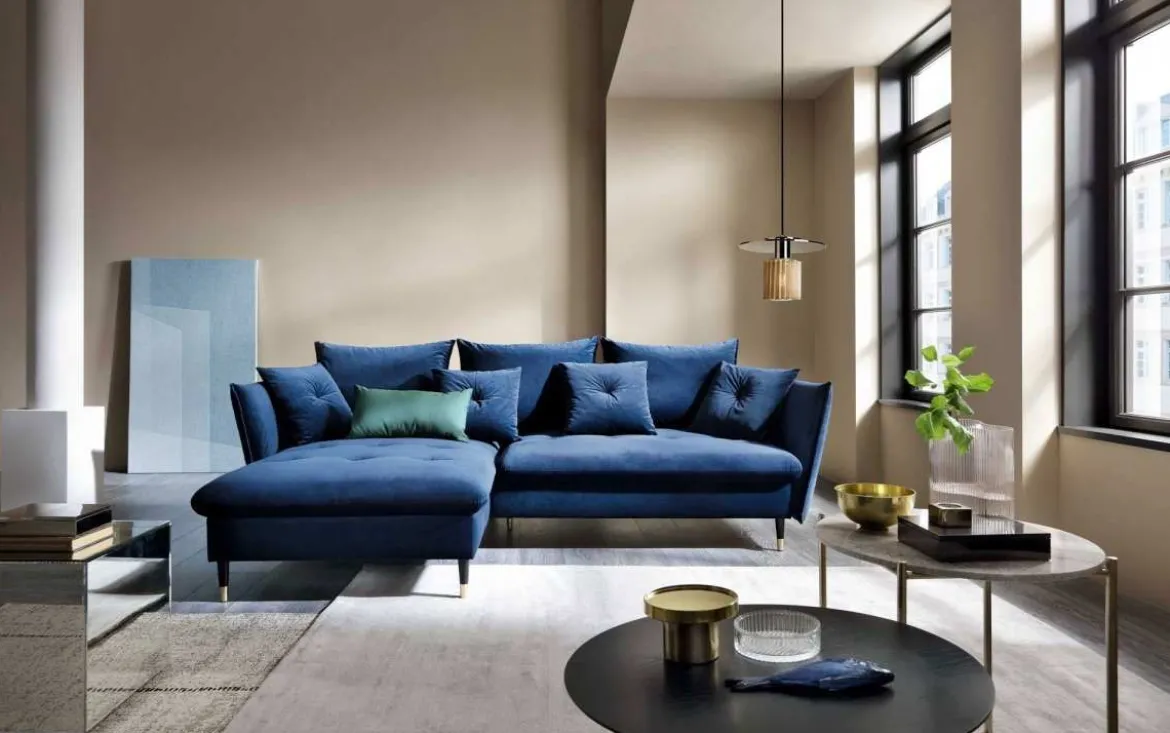 Designer Ecksofa Louise mit Schlaf- und Klappfunktion