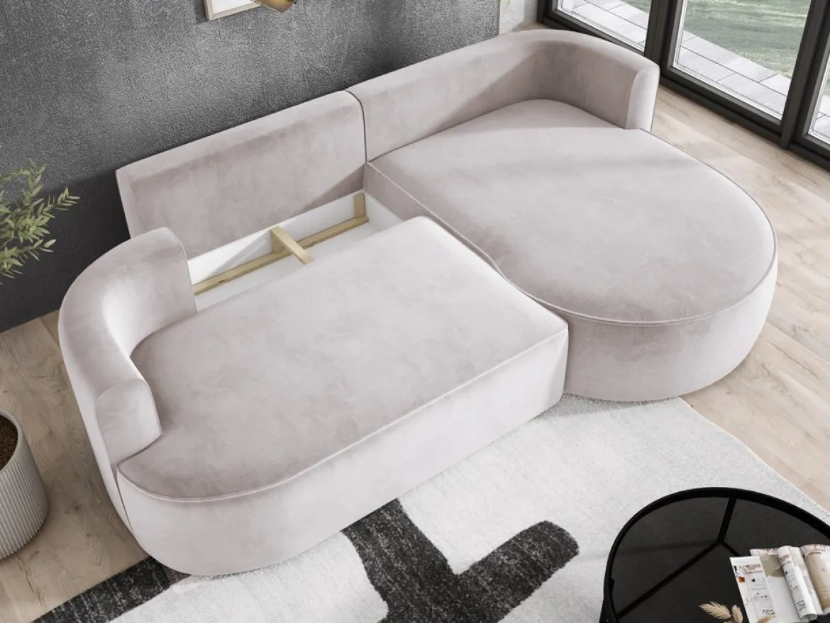 Designer Ecksofa Lucca in Samt