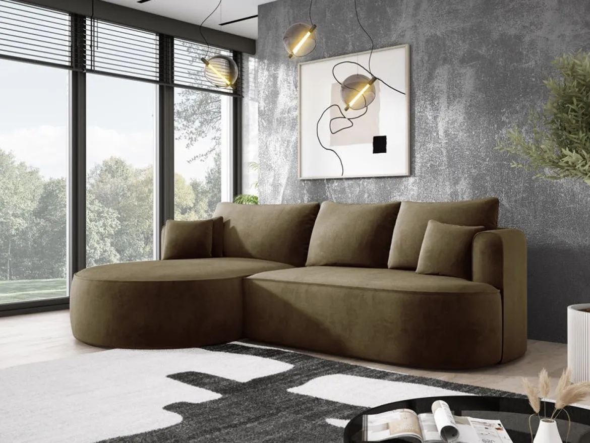 Designer Ecksofa Lucca in Samt