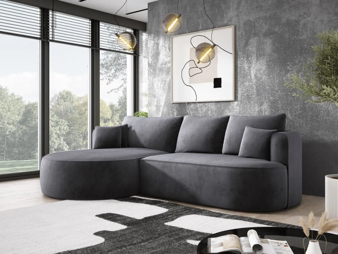Designer Ecksofa Lucca in Samt