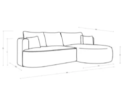 Designer Ecksofa Lucca in Samt
