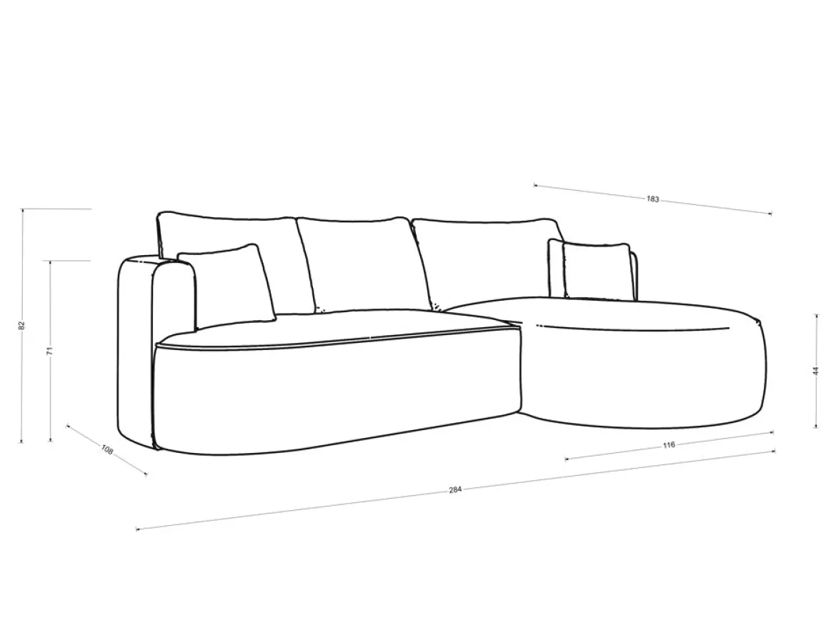 Designer Ecksofa Lucca in Samt