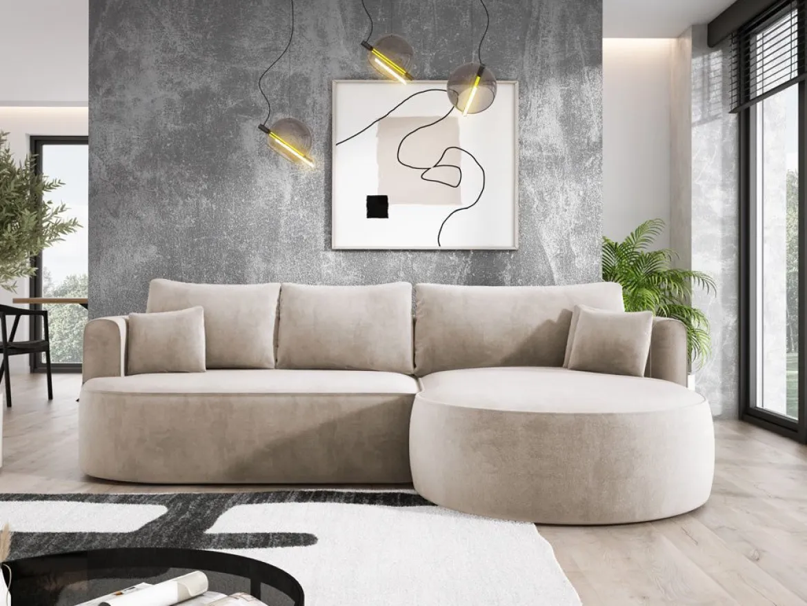 Designer Ecksofa Lucca in Samt