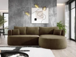 Designer Ecksofa Lucca in Samt