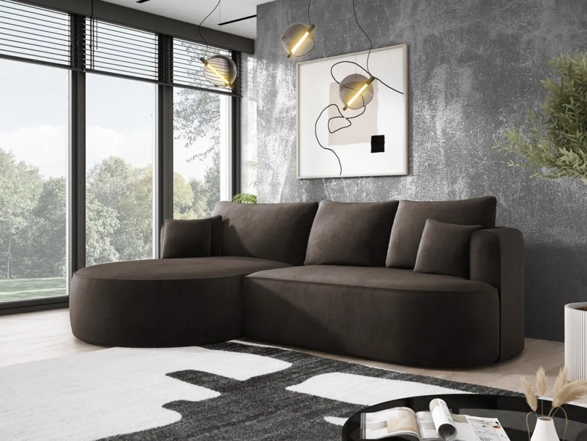 Designer Ecksofa Lucca in Samt