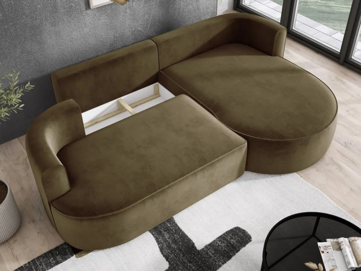 Designer Ecksofa Lucca in Samt