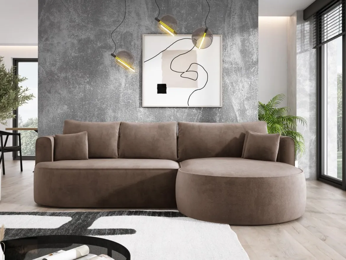 Designer Ecksofa Lucca in Samt