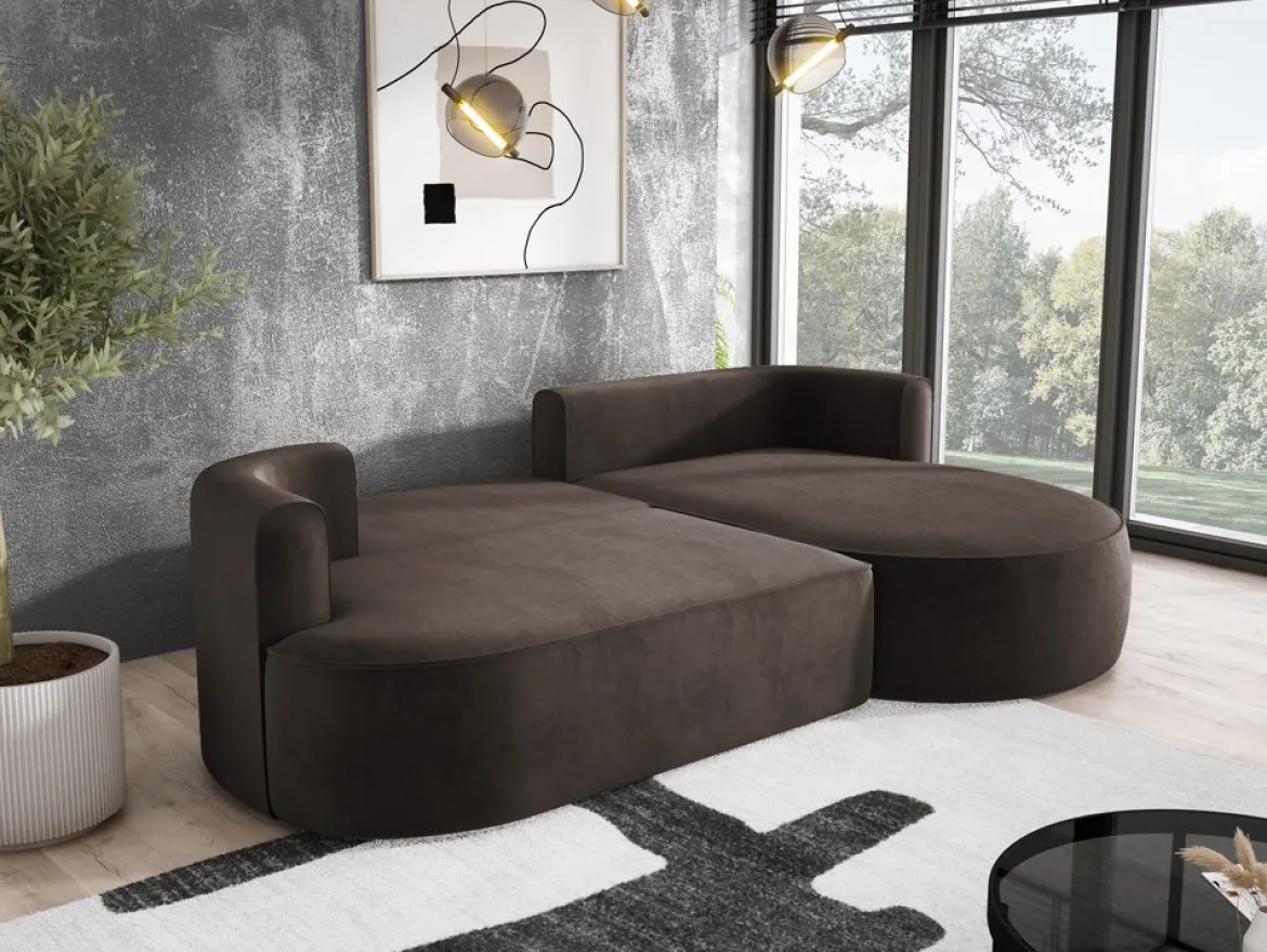 Designer Ecksofa Lucca in Samt