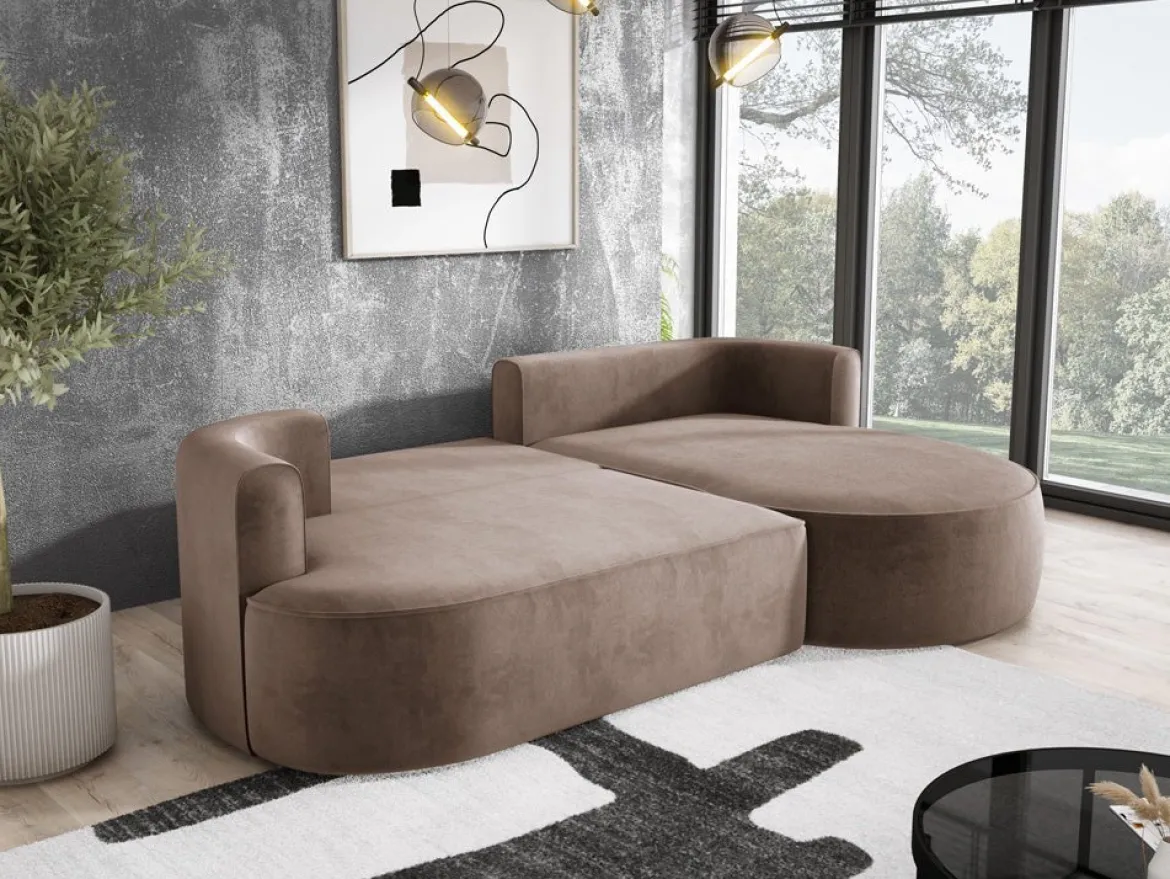 Designer Ecksofa Lucca in Samt