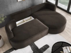 Designer Ecksofa Lucca in Samt