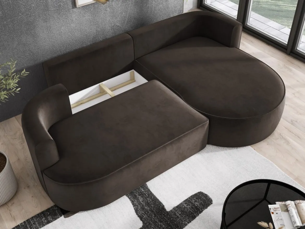 Designer Ecksofa Lucca in Samt