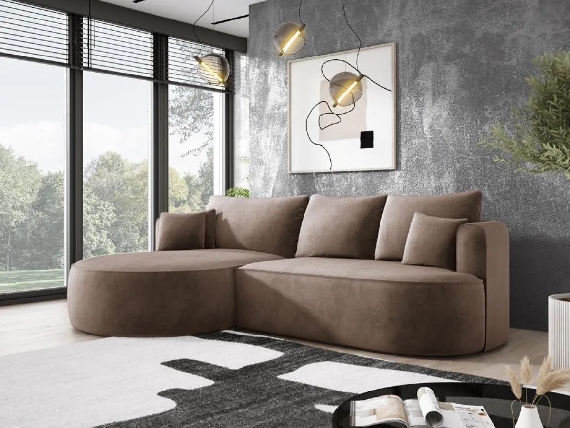 Designer Ecksofa Lucca in Samt