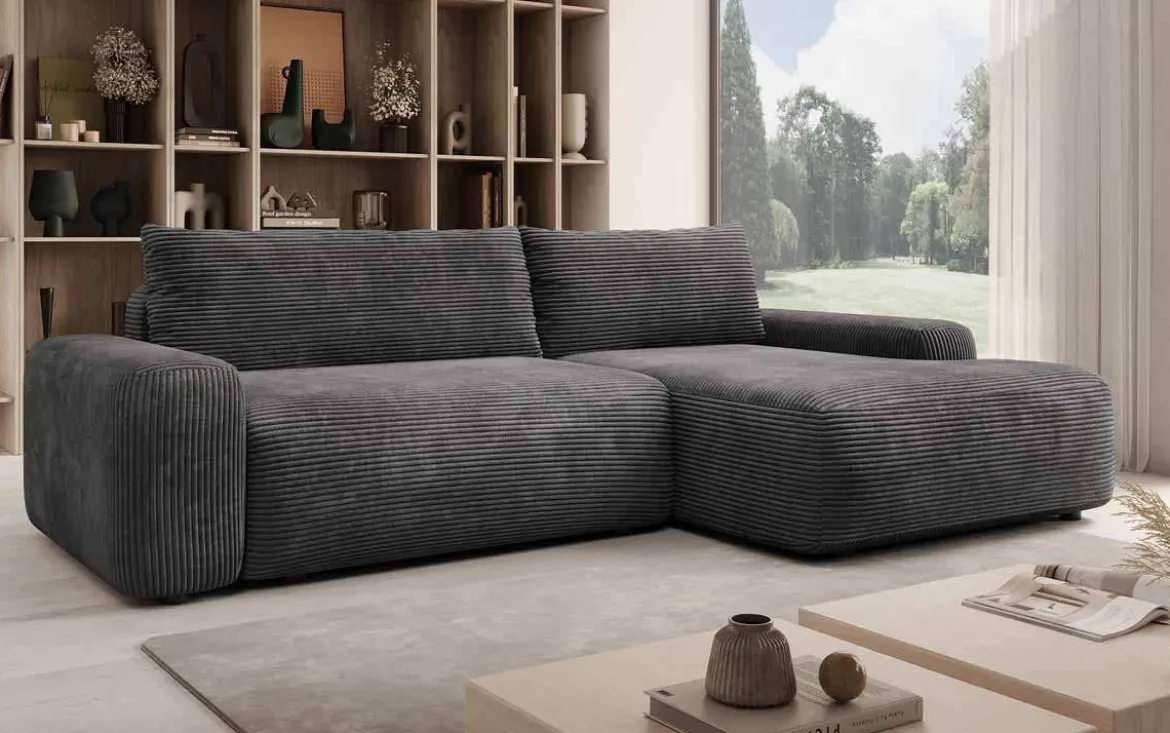 Designer Ecksofa Luma mit Stauraum und Schlaffunktion