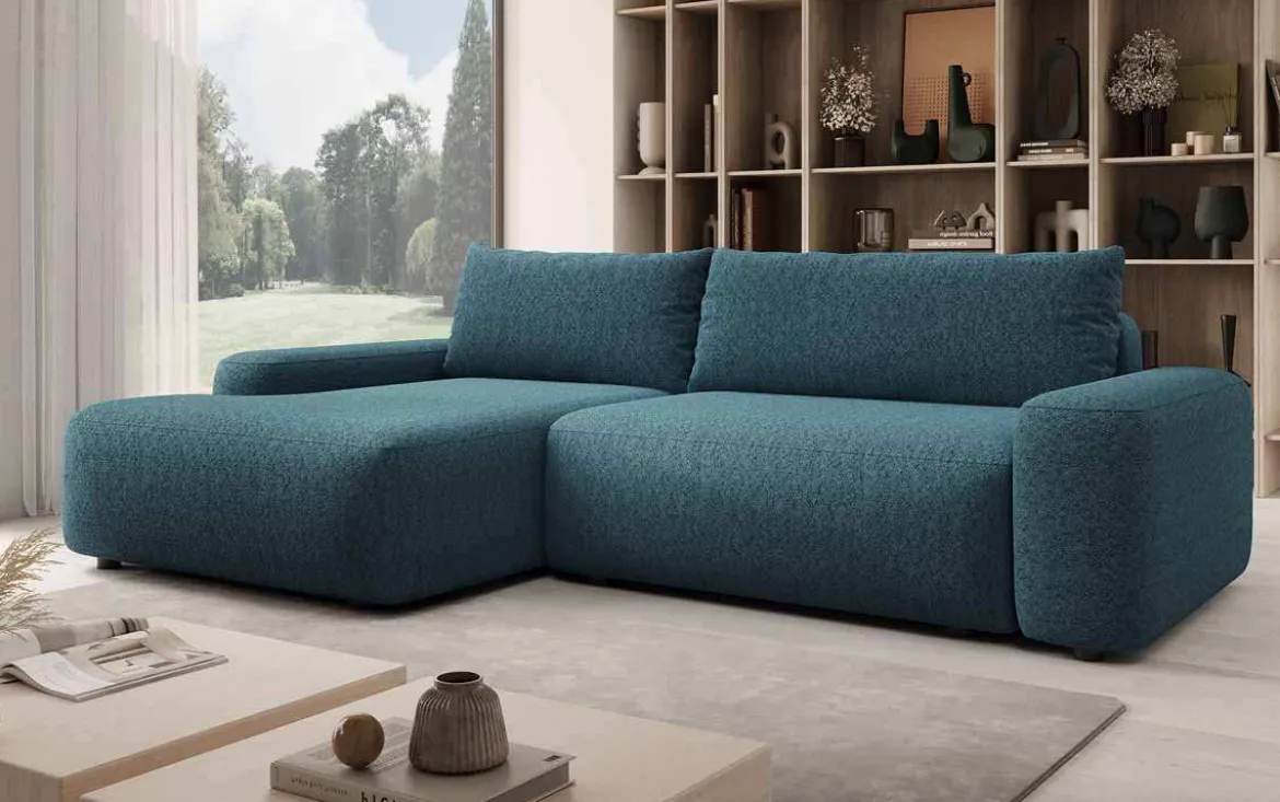 Designer Ecksofa Luma mit Stauraum und Schlaffunktion