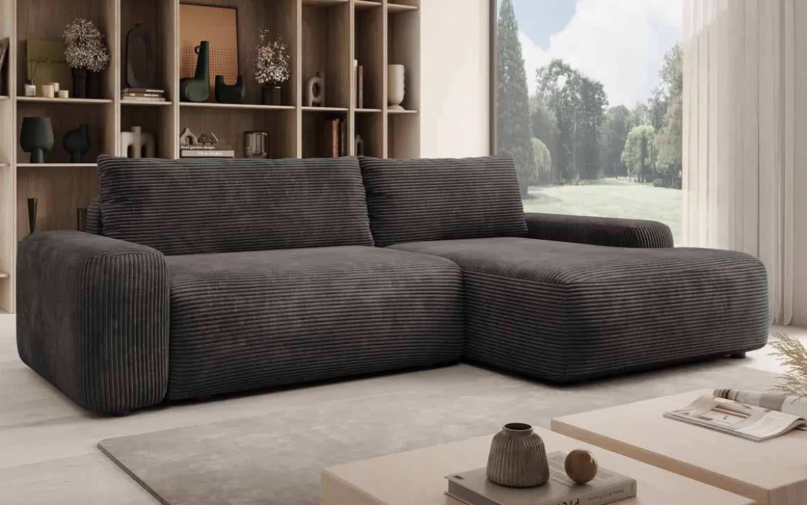 Designer Ecksofa Luma mit Stauraum und Schlaffunktion