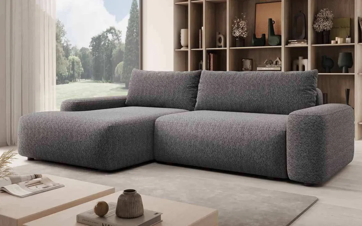 Designer Ecksofa Luma mit Stauraum und Schlaffunktion