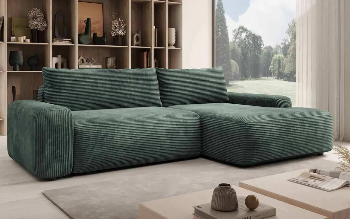 Designer Ecksofa Luma mit Stauraum und Schlaffunktion
