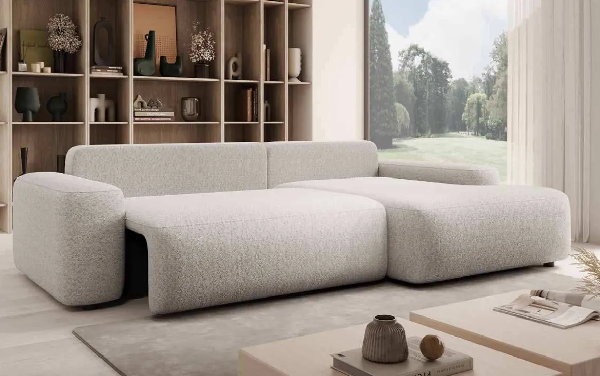 Designer Ecksofa Luma mit Stauraum und Schlaffunktion