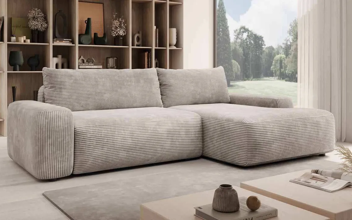 Designer Ecksofa Luma mit Stauraum und Schlaffunktion