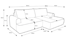 Designer Ecksofa Luma mit Stauraum und Schlaffunktion