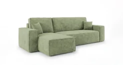 Designer Ecksofa Lunaro Mini mit Schlaf- und Klappfunktion in Cord