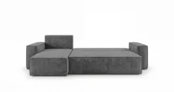 Designer Ecksofa Lunaro Mini mit Schlaf- und Klappfunktion in Cord